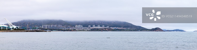 石老人平流雾全景图片素材
