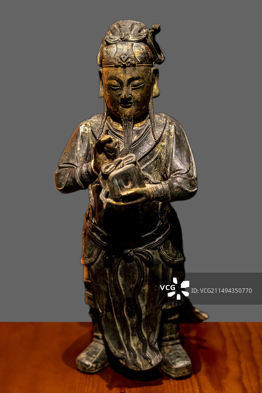 首都博物馆“北京通史陈列”展：关平铜像【明·万历，海淀区八里庄慈寿寺出土】图片素材