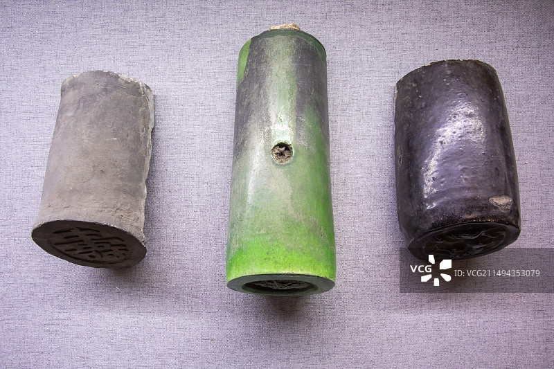 天津博物馆清代玉皇阁钟楼筒瓦图片素材