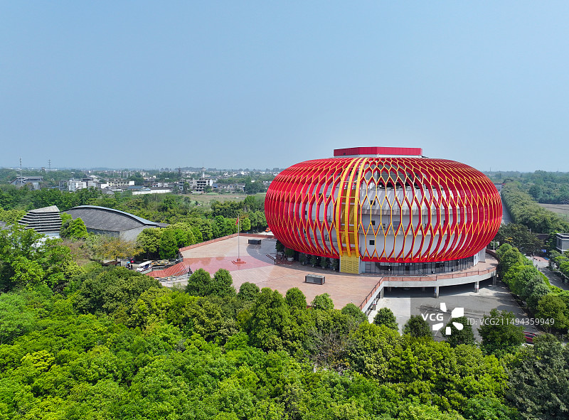 四川省成都市大邑县四川建川博物馆聚落航拍图片素材