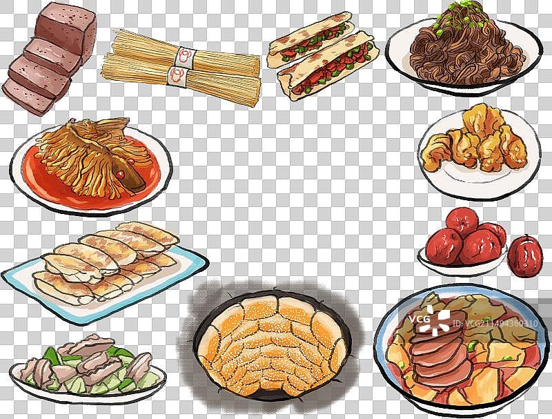 水墨风冀菜石家庄美食插画图片素材