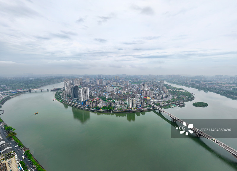 四川省内江市大佛寺东兴老街航拍图片素材