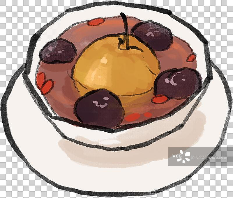 水墨风西北菜甘肃菜系兰州美食热冬果插画图片素材