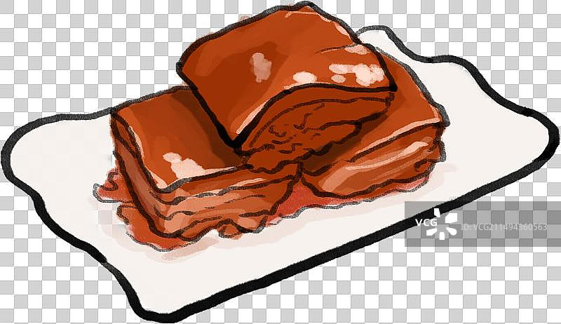 水墨风晋菜太原美食六味斋酱肉插画图片素材