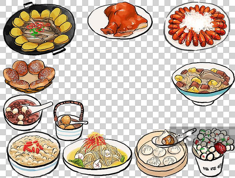 水墨风淮扬菜南京美食插画图片素材