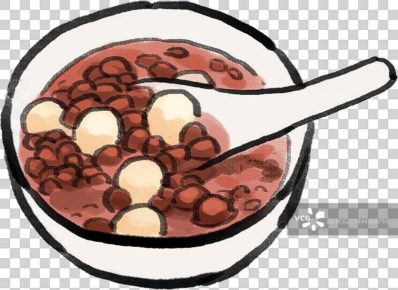 水墨风淮扬菜南京美食赤豆元宵插画图片素材