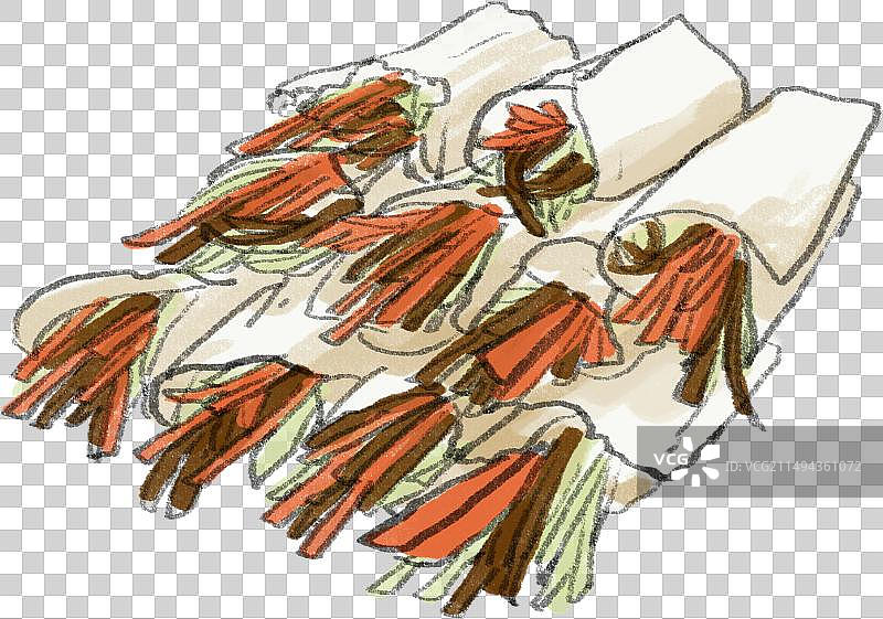 水墨风黔菜系贵阳美食丝娃娃插画图片素材