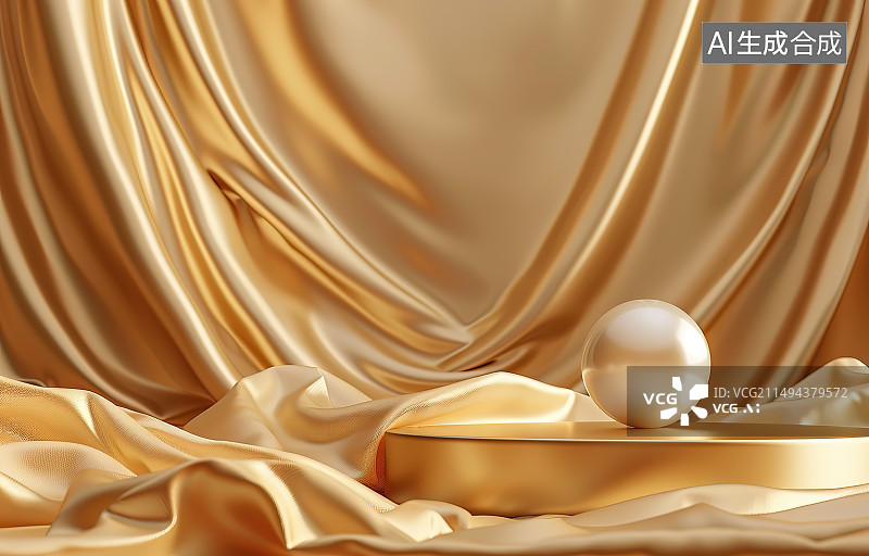 【AI数字艺术】放在桌子上的金色面膜图片素材