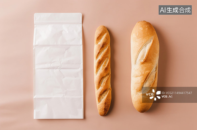 【AI数字艺术】面包留白包装纸白色背景素材图片素材