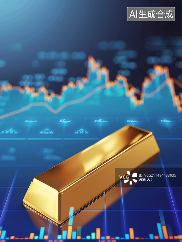 【AI数字艺术】黄金价格趋势图图片素材
