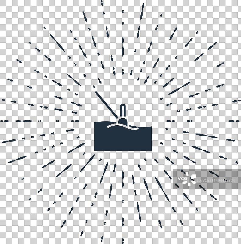 水中的灰色渔漂图标图片素材