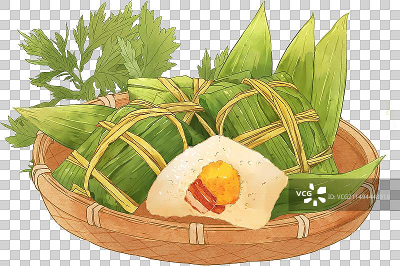 竹篮里的粽子图片素材