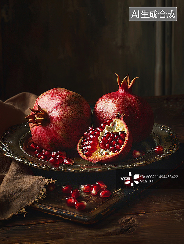 【AI数字艺术】红色石榴图片素材