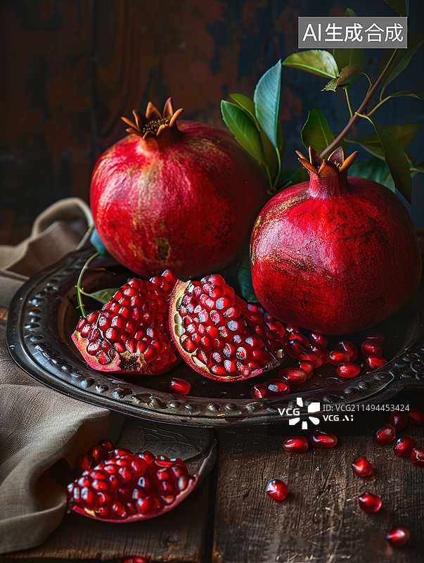 【AI数字艺术】红色石榴图片素材