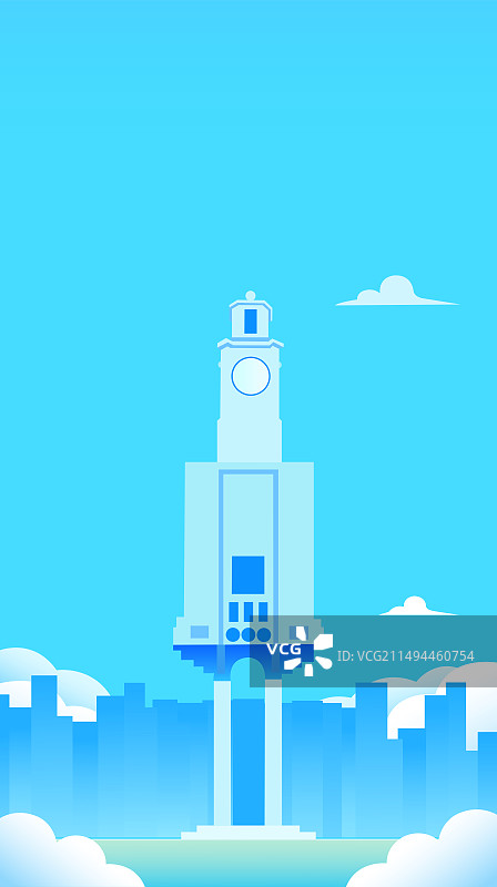 泉州钟楼矢量插画图片素材