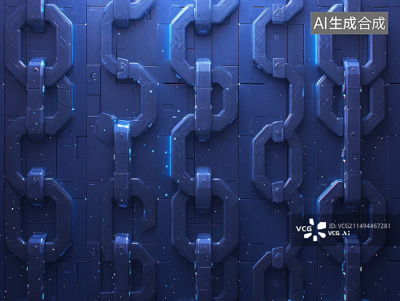 【AI数字艺术】科技感十足的链条图案背景图图片素材