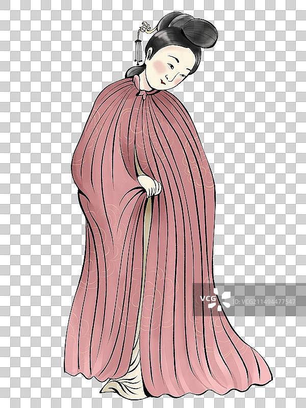 杨贵妃古代美人图民俗手绘插画图片素材