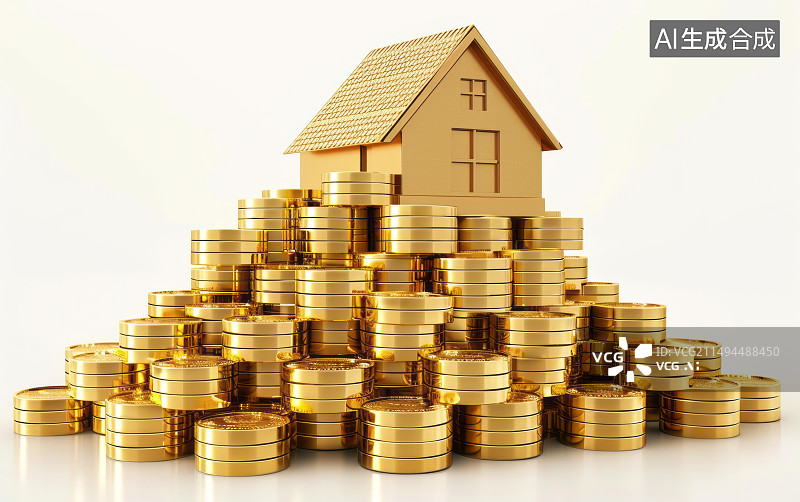 【AI数字艺术】房地产与金融关系主题背景图片素材