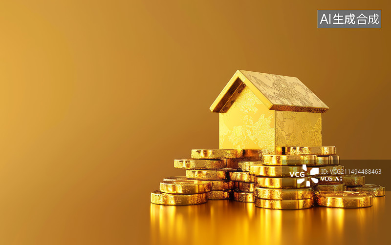 【AI数字艺术】房地产与金融关系主题背景图片素材