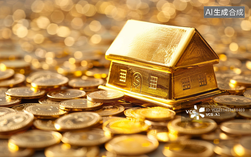 【AI数字艺术】房地产与金融关系主题背景图片素材