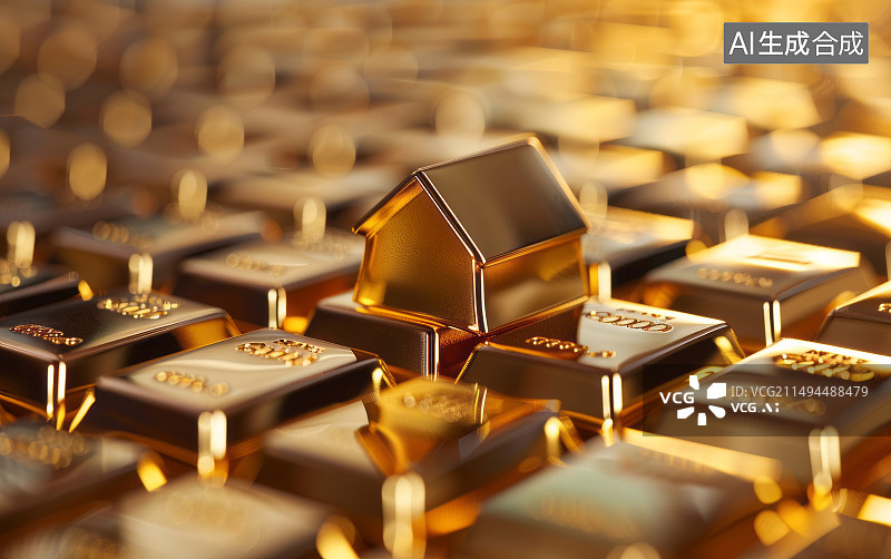 【AI数字艺术】房地产与金融关系主题背景图片素材