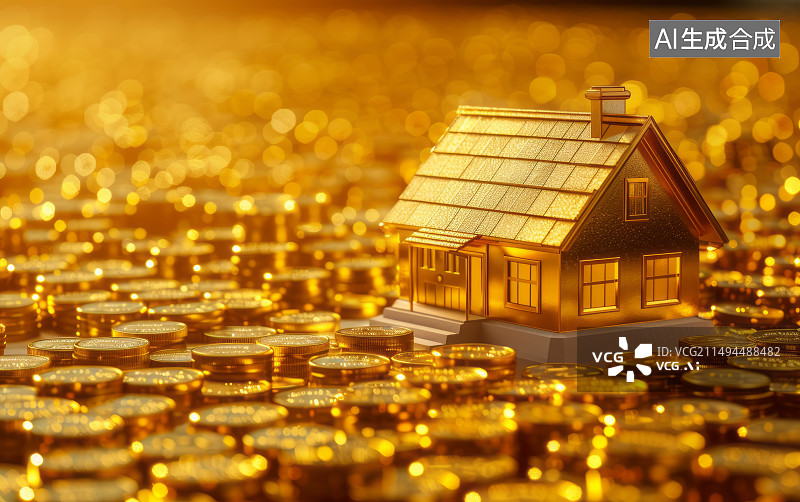 【AI数字艺术】房地产与金融关系主题背景图片素材