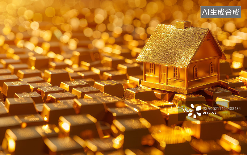 【AI数字艺术】房地产与金融关系主题背景图片素材