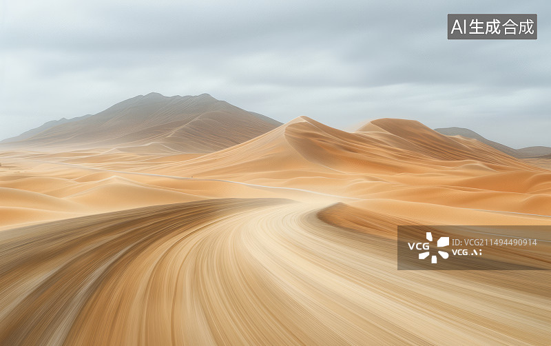 【AI数字艺术】沙漠戈壁上的公路与汽车广告背景图图片素材
