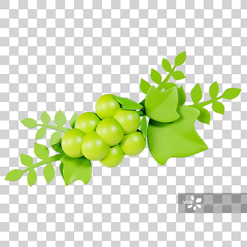 3D立体葡萄水果边框文字框装饰元素图片素材