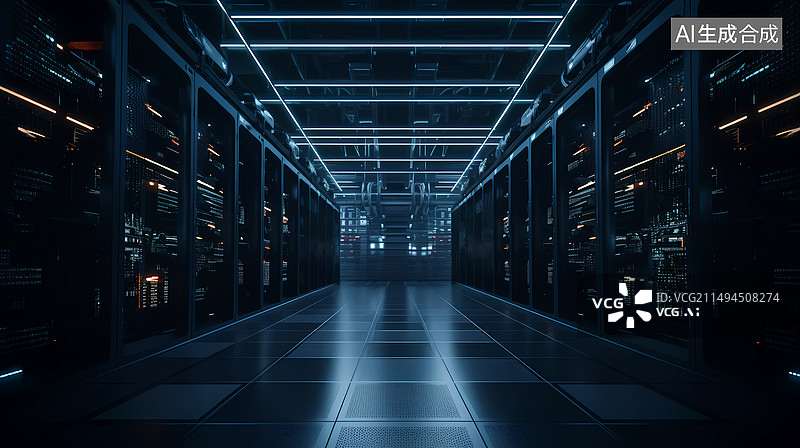 【AI数字艺术】智能化大数据存储插画背景图片素材