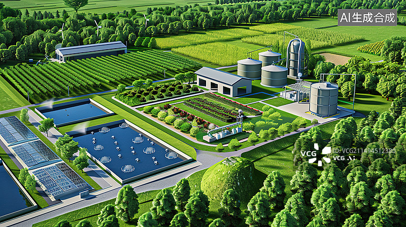【AI数字艺术】农业灌溉水泵站图片素材