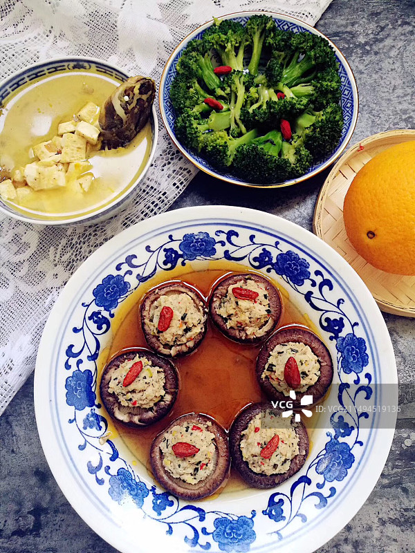 家常菜，香菇，香菇酿肉，减脂餐，快手，健康饮食，清新图片素材