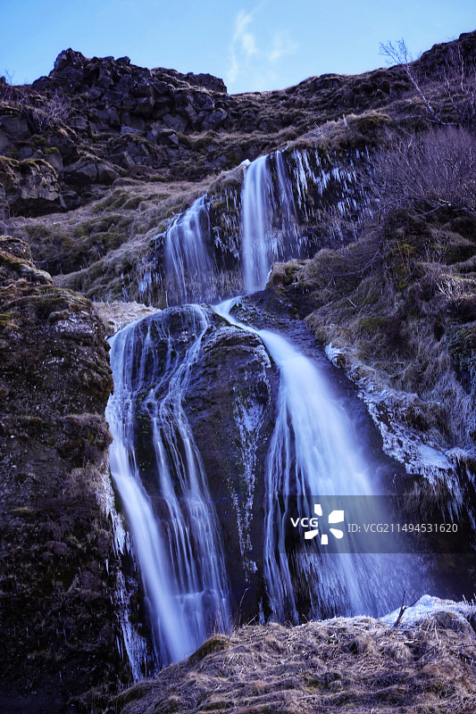 冰岛｜瀑布与天空图片素材