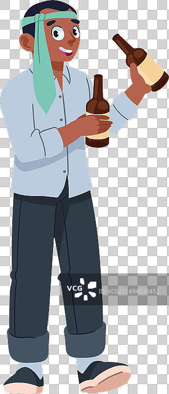 快乐的单身汉派对男子图片素材