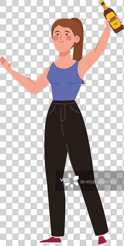 单身派对庆祝中的女性图片素材