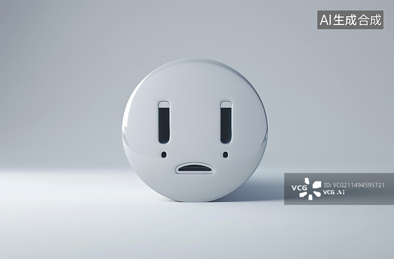 【AI数字艺术】白色背景上的拟人笑脸特写镜头图片素材