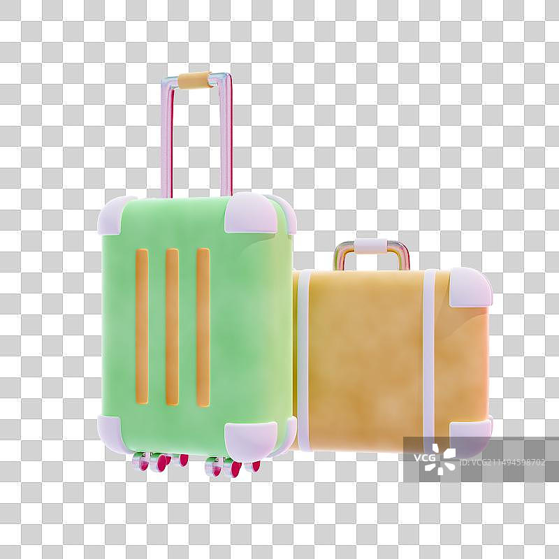 3D渲染旅行箱免抠元素图片素材