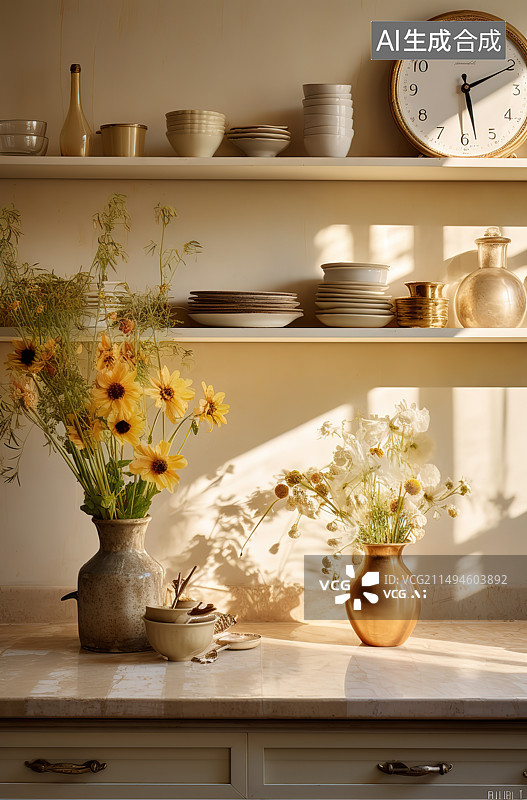 【AI数字艺术】室内的花瓶和花瓶图片素材