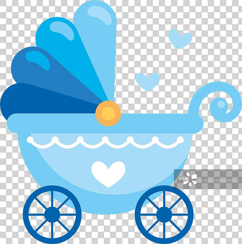蓝色婴儿车图片素材