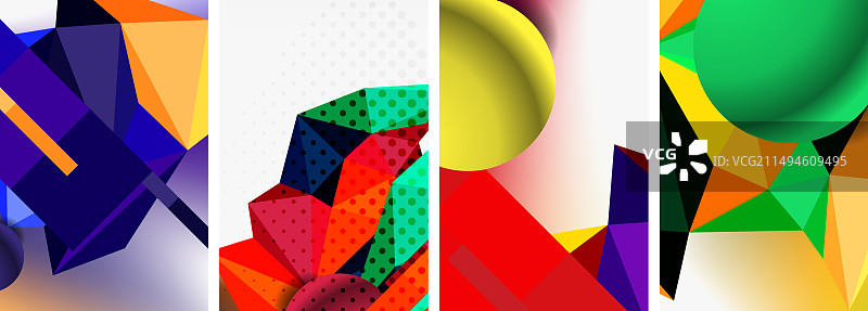三维球面和三维低多边形设计图片素材