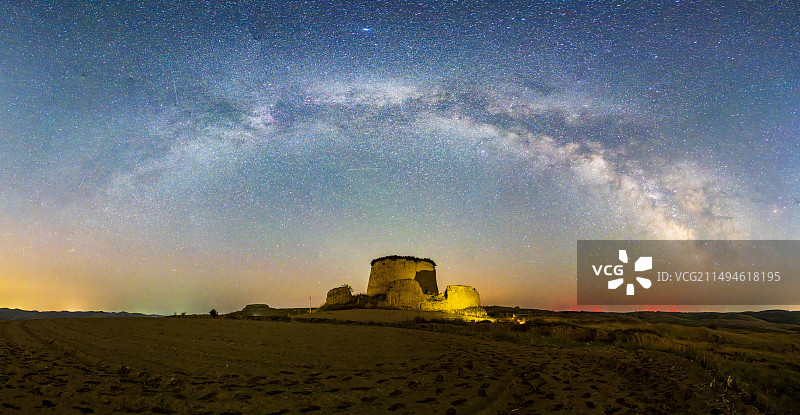 山西土堡长城银河拱桥接片图片素材