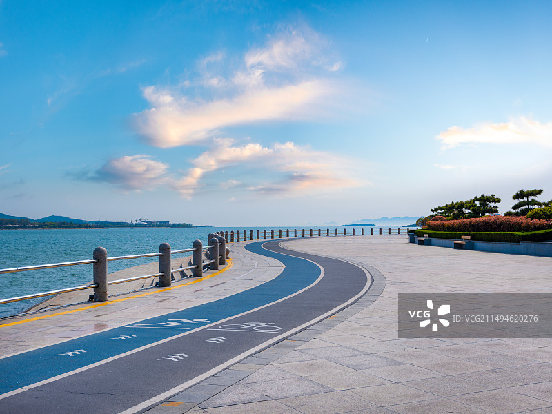 海边的步行，骑行道路图片素材