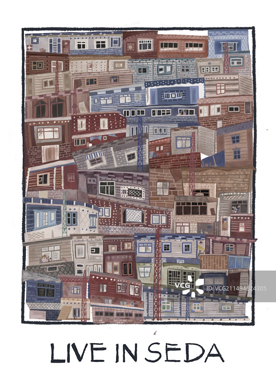 五彩小房子图片素材