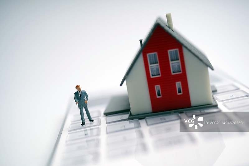 房地产市场楼市房子模型房贷房价图片素材