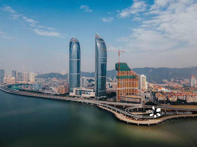 厦门双子星世贸海峡大厦图片素材