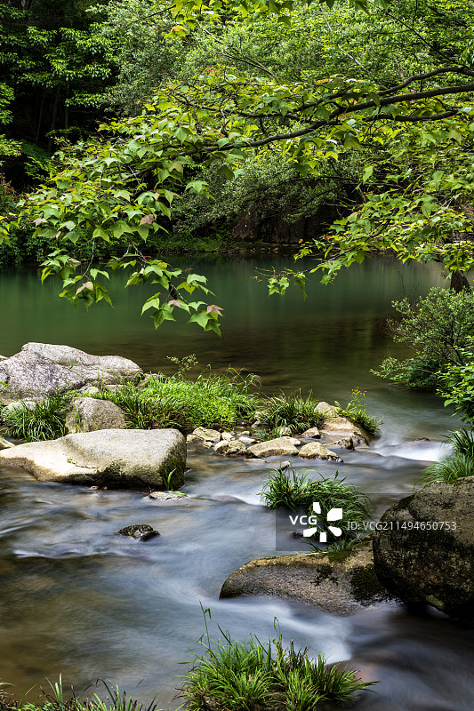 天台山景区 石梁飞瀑图片素材