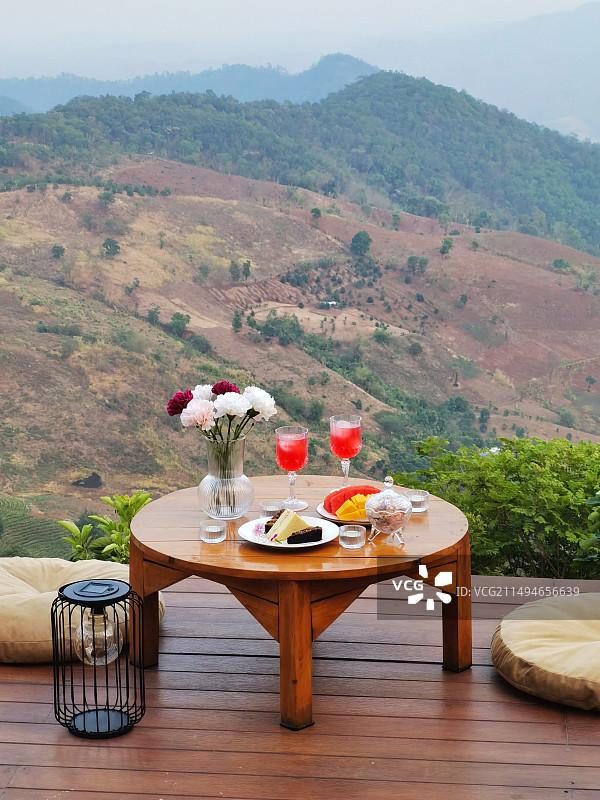 山顶下午茶时光图片素材