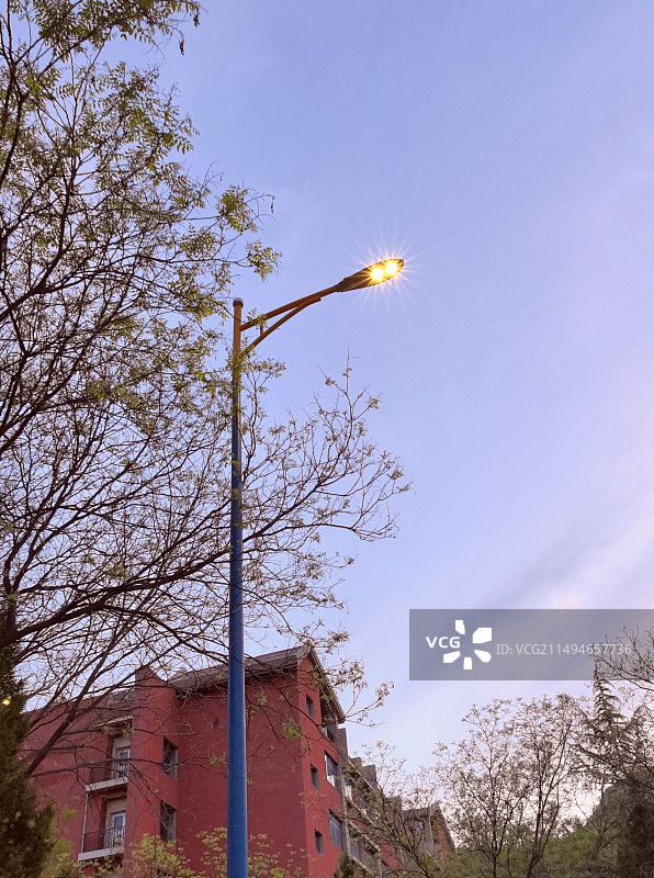 傍晚的路灯图片素材