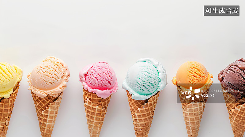 【AI数字艺术】冰淇淋主题背景图片素材