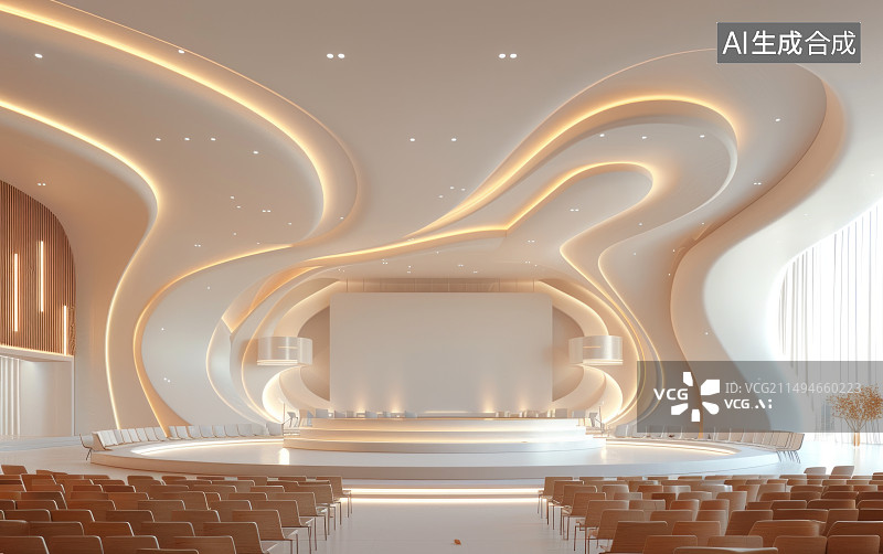 【AI数字艺术】小型剧场音乐厅内部景观图片素材